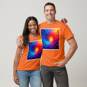 Camiseta Arte de Vórtice de Energia Geométrica Vibrante