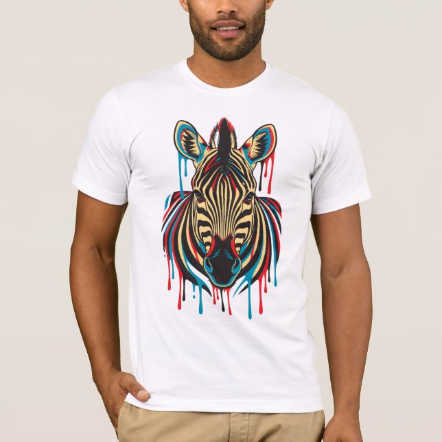 Camiseta Arte de Zebra com Grafite (Frente)