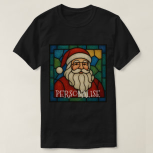 Camiseta Arte Deco de Vidro Colorido de Natal Personalizado
