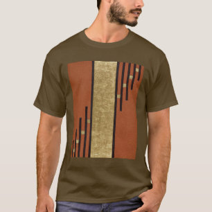 Camiseta Arte Deco Em Dourado E Tan