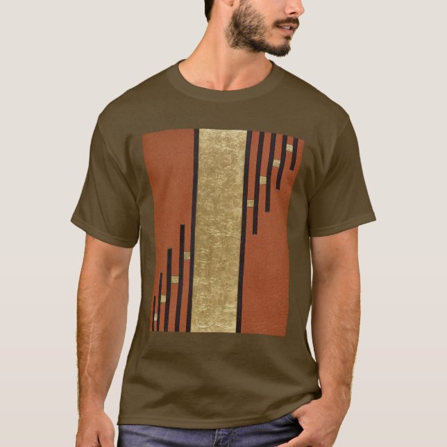 Camiseta Arte Deco Em Dourado E Tan (Frente)