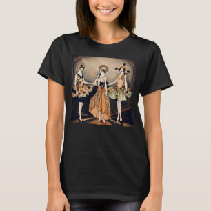 Camiseta Arte Deco Flapper Cartaz de Halloween Vintage 19
