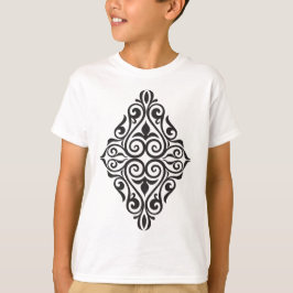Camiseta Arte Decorativa de Moldura Floral Vintage de Luxo