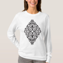 Camiseta Arte Decorativa de Moldura Floral Vintage de Luxo