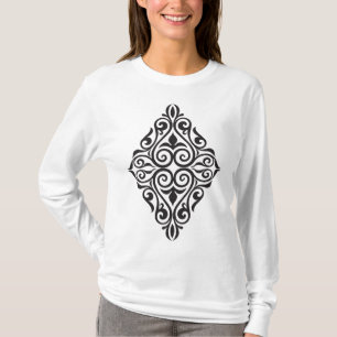 Camiseta Arte Decorativa de Moldura Floral Vintage de Luxo