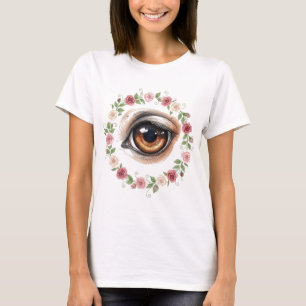 Camiseta Arte Detalhada de Olho de Cavalo & Grinalda de Ros