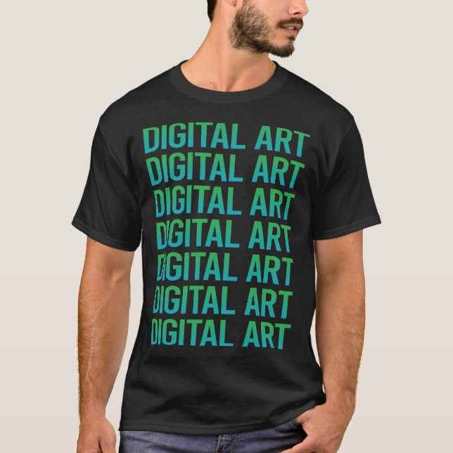 Camiseta Arte Digital com Texto Gradiente (Frente)