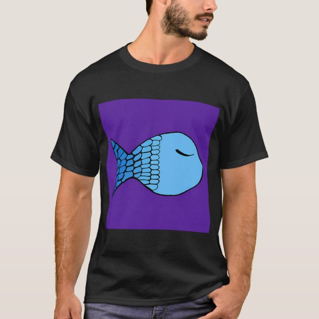 Camiseta arte digital de design de peixe (Frente)