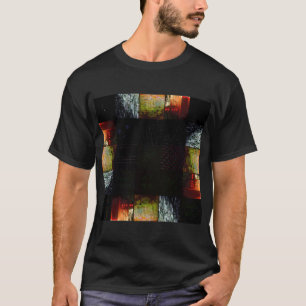 Camiseta Arte Digital de Falha Abstrata em Grade