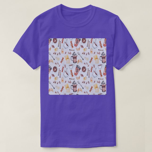 Camiseta arte digital do café (Frente do Design)