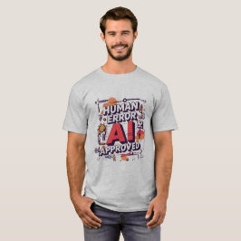 Camiseta Arte digital ousada “Erro Humano, Aprovado pela IA