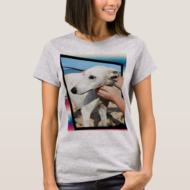 Camiseta Arte Dimensionada De Cachorro Branco (Frente)