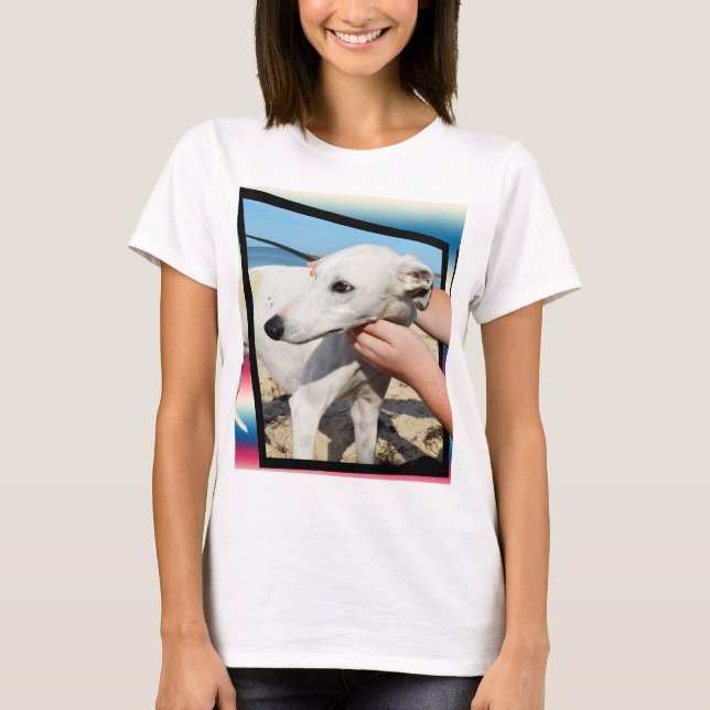 Camiseta Arte Dimensionada De Cachorro Branco (Frente)