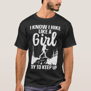 Camiseta Arte Divertida de Caminhada para Garotas Mulheres
