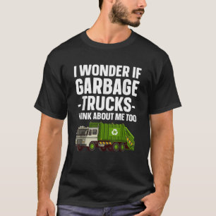 Camiseta Arte Divertida de Caminhão de Lixo para Meninos Li