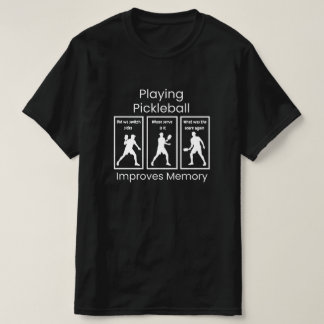 Camiseta Arte Divertida de Pickleball Melhora a Memória