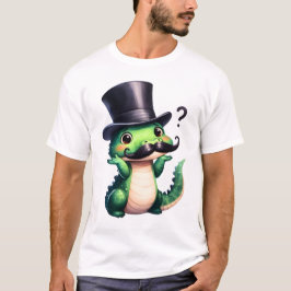 Camiseta Arte Divertida do Cavalheiro Crocodilo Fofo