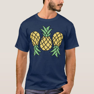 Camiseta Arte do abacaxi de cabeça para baixo