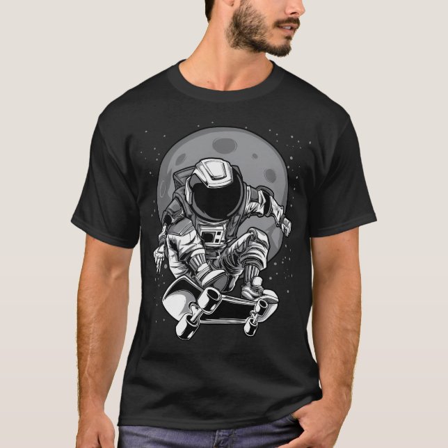 Camiseta Arte do Astronauta de skate (Frente)