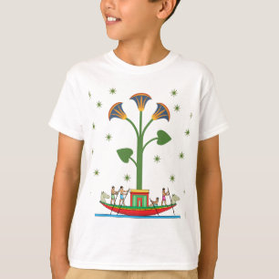 Camiseta "Arte do Barco do Lótus do Antigo Egito