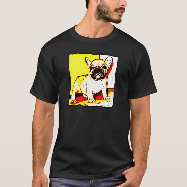 Camiseta Arte do buldogue francês (Frente)