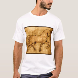 Camiseta Arte do cavalo de Leonardo da Vinci