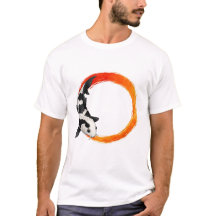 Arte do Círculo Zen com Peixes Koi – Design Minima