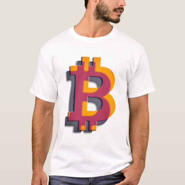 Camiseta Arte do cryptocurrency do logotipo de Bitcoin (Frente)