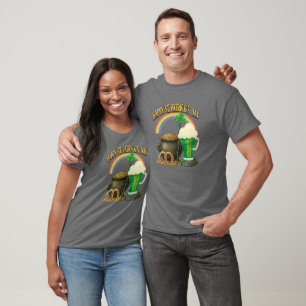 Camiseta Arte do Design do Caldeirão de Ouro do Dia de São 