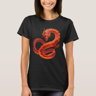 Camiseta Arte do Dragão de Fogo Vermelho | Desenho de Dragã