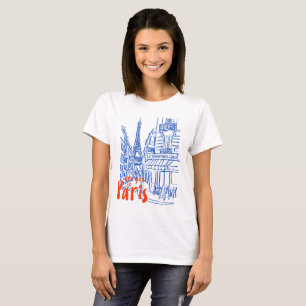 Camiseta Arte do esboço na rua Paris