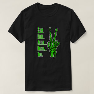 Camiseta Arte do Esqueleto legal Mão