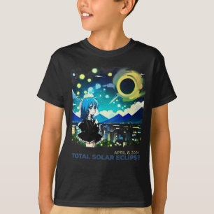 Camiseta Arte do estilo anime Solar Eclipse 2024