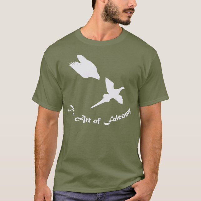Camiseta Arte do falcão de peregrino da falcoaria (Frente)