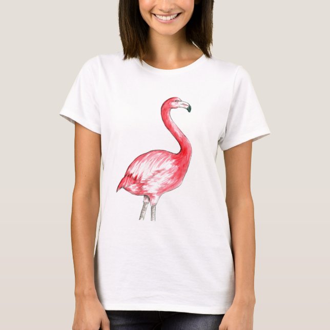 Camiseta Arte do flamingo (Frente)