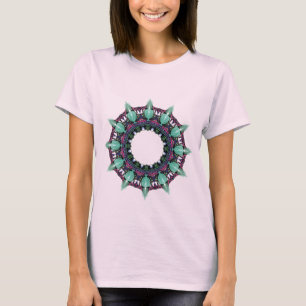 Camiseta ARTE do fractal do caleidoscópio da face do