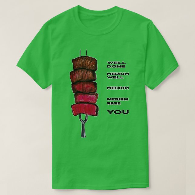 Camiseta Arte do Funne do Cozinhar de Carne (Frente do Design)