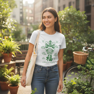 Camiseta Arte do Gato Sortudo Verde do Dia de São Patrício