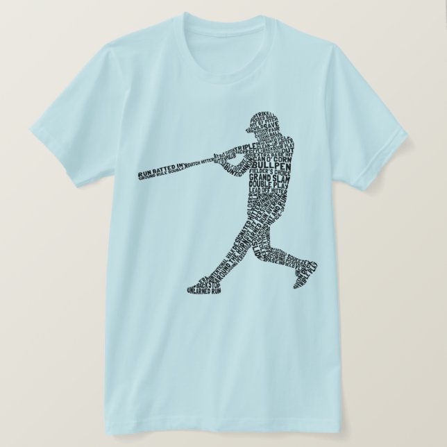 Camiseta Arte do Jogador de Softball de Baseball (Frente do Design)