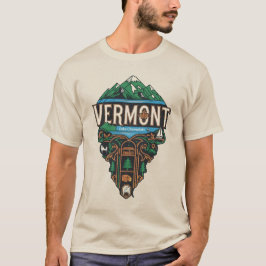 Camiseta Arte do Lago Green Mountain do Patrimônio do Estad