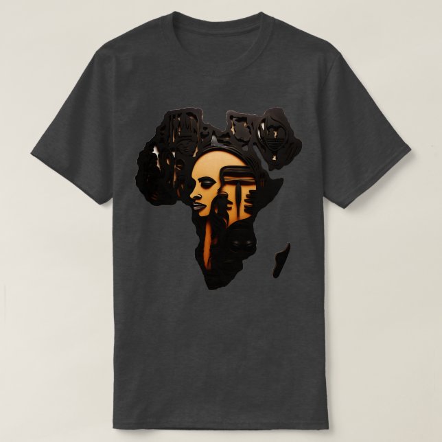 Camiseta Arte do Mapa Africano (Frente do Design)
