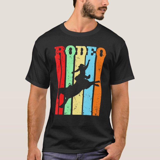 Camiseta Arte do País Anel do Cavalo de Rodeio Retroativo (Frente)