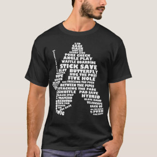 Camiseta Arte do Palavra do Hockey Goaltender