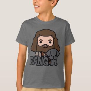 Camiseta Arte do Personagem Cartoon Hagrid e Fang