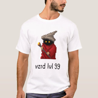 Camiseta Arte do pixel do feiticeiro do nível 99