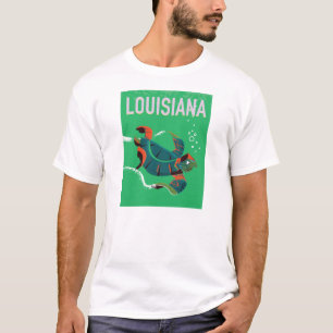 Camiseta arte do poster das viagens vintage de louisiana