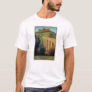 Camiseta Arte do poster das viagens vintage de Spoleto