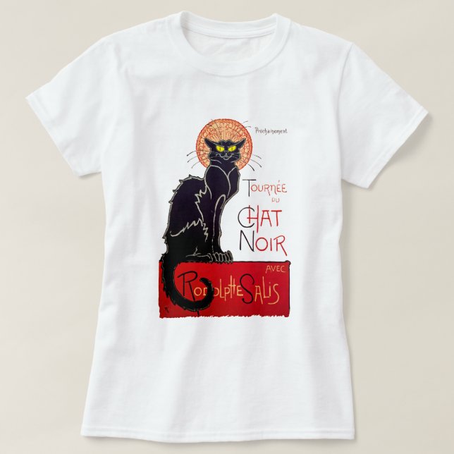 Camiseta Arte do poster de Tournee Du Conversa Noir do gato (Frente do Design)