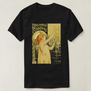 Camiseta Arte do poster do absinto do vintage