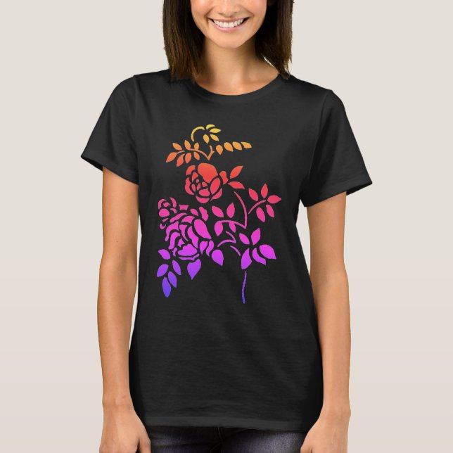 Camiseta Arte do Rainbow Rosebud (Frente)